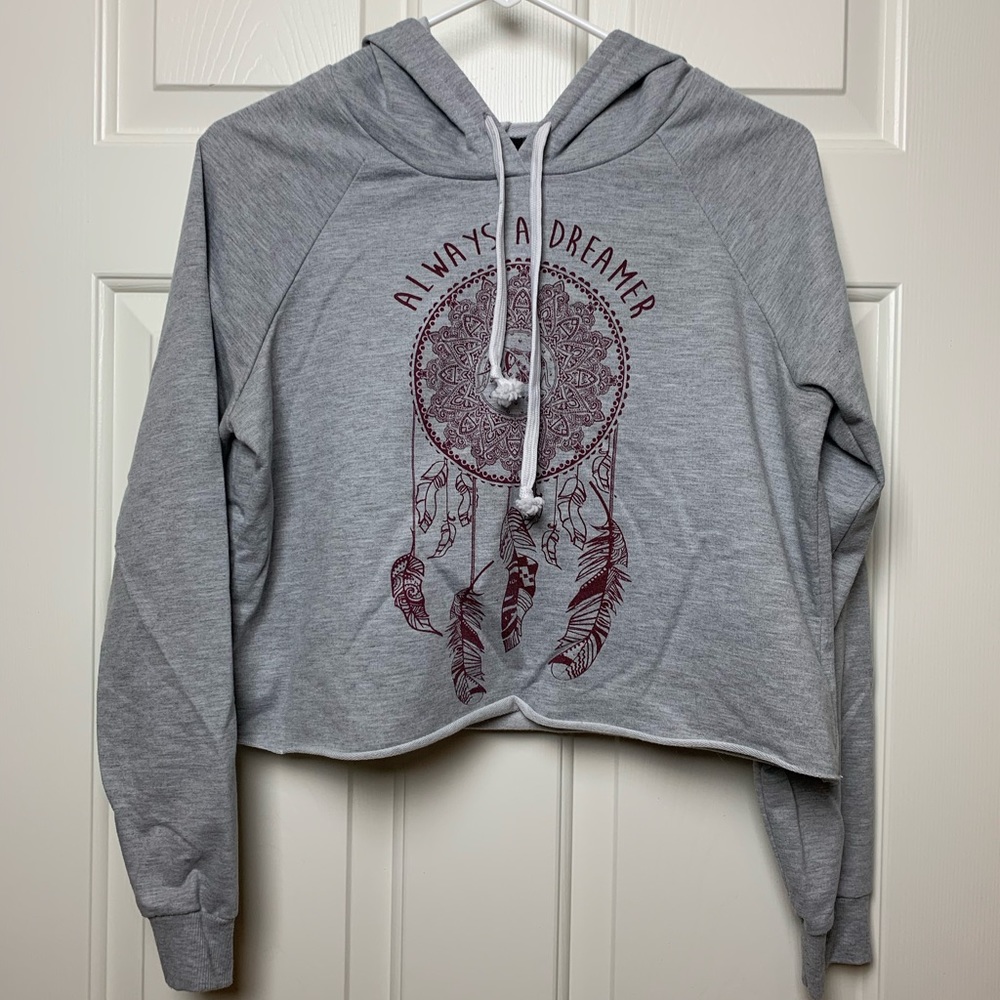 rue21 cropped grey sweatshirt